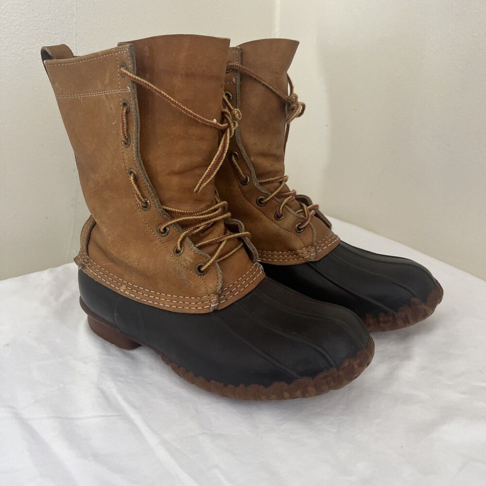 L.L Bean Vintage Made In USA Men’s Bean Boot Rubber Bottom Waterproof- Size 7 W
